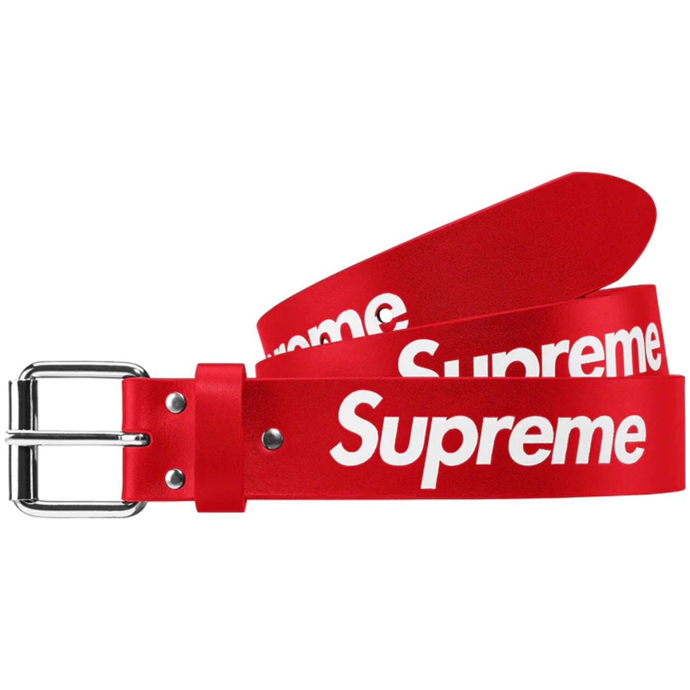 Supreme Repeat Leather Belt (Red)