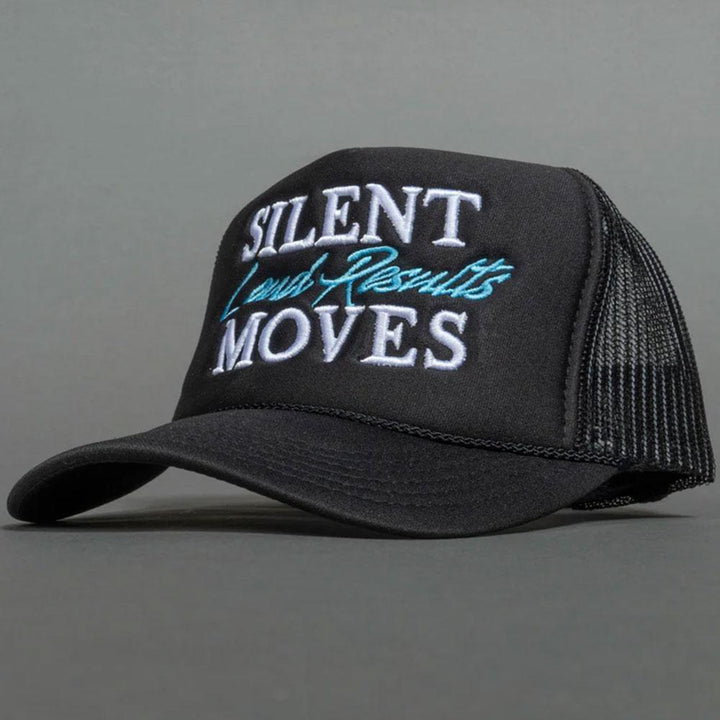 Silent Moves Loud Results Trucker Hat (Black)