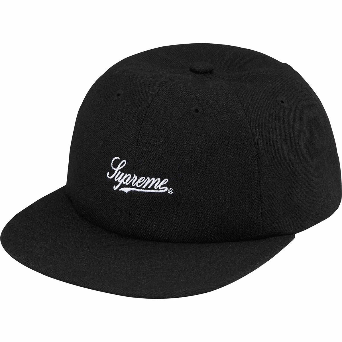 Script Logo 6 Panel Hat Black Urban Street Wear