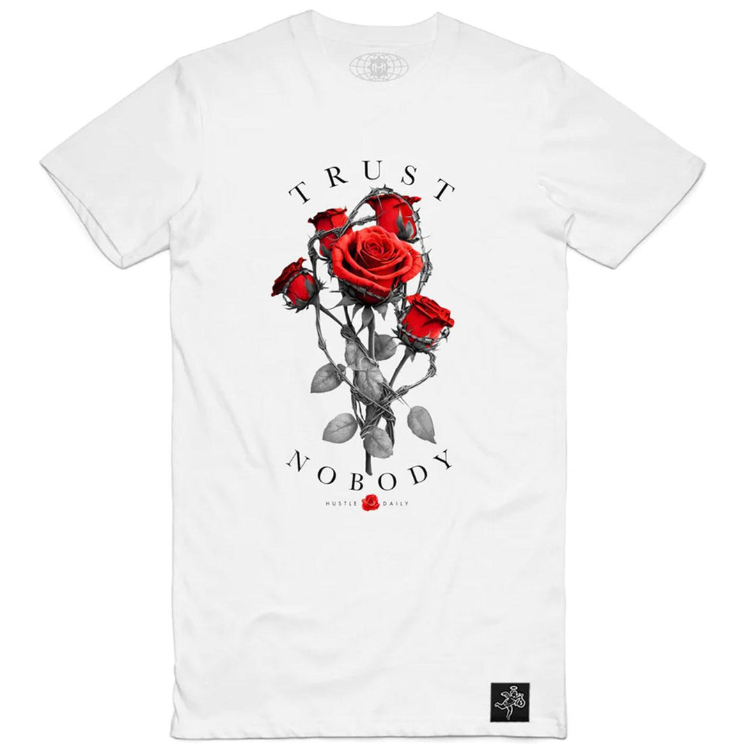 AJ Trust Nobody Barbed Wire Roses QS Tee (White)