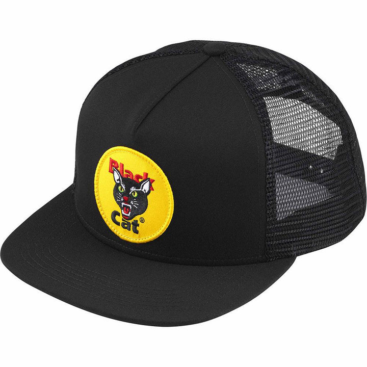 Black Cat Mesh Back 5-Panel Hat (Black)