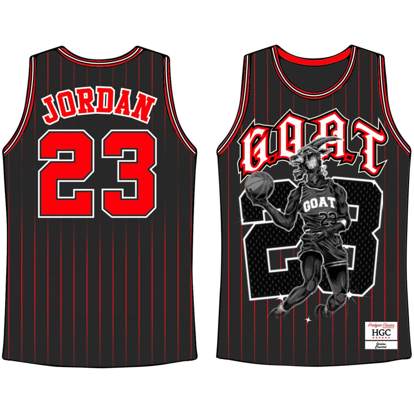 ALLSTARELITE Jordan Goat Pinstripe Basketball Jersey M / Black&Red