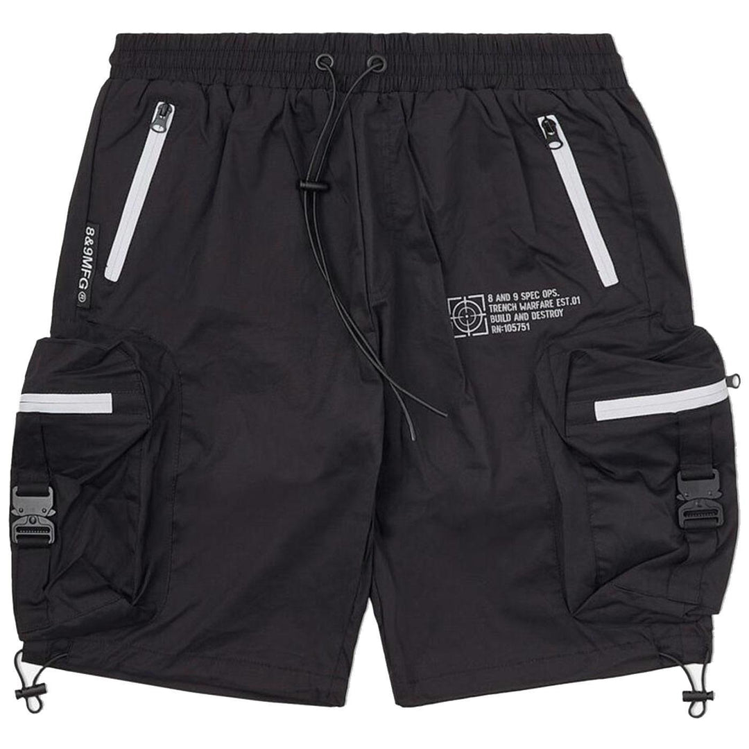 Combat Nylon Shorts 3M (Black) | 8&9 Clothing