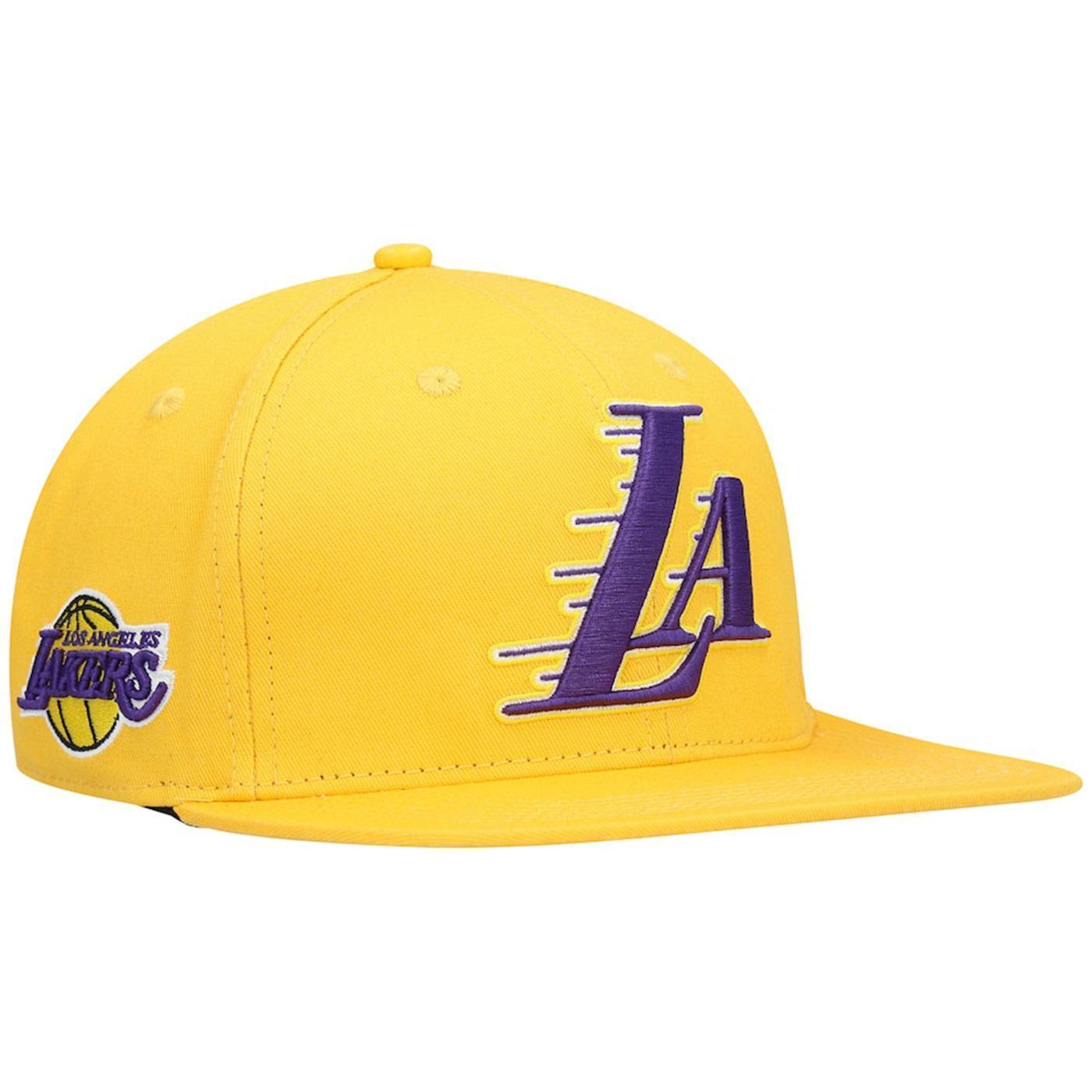 Mitchell & Ness Los Angeles LA Lakers Snapback Hat Cap Purple/Yellow/XL Logo