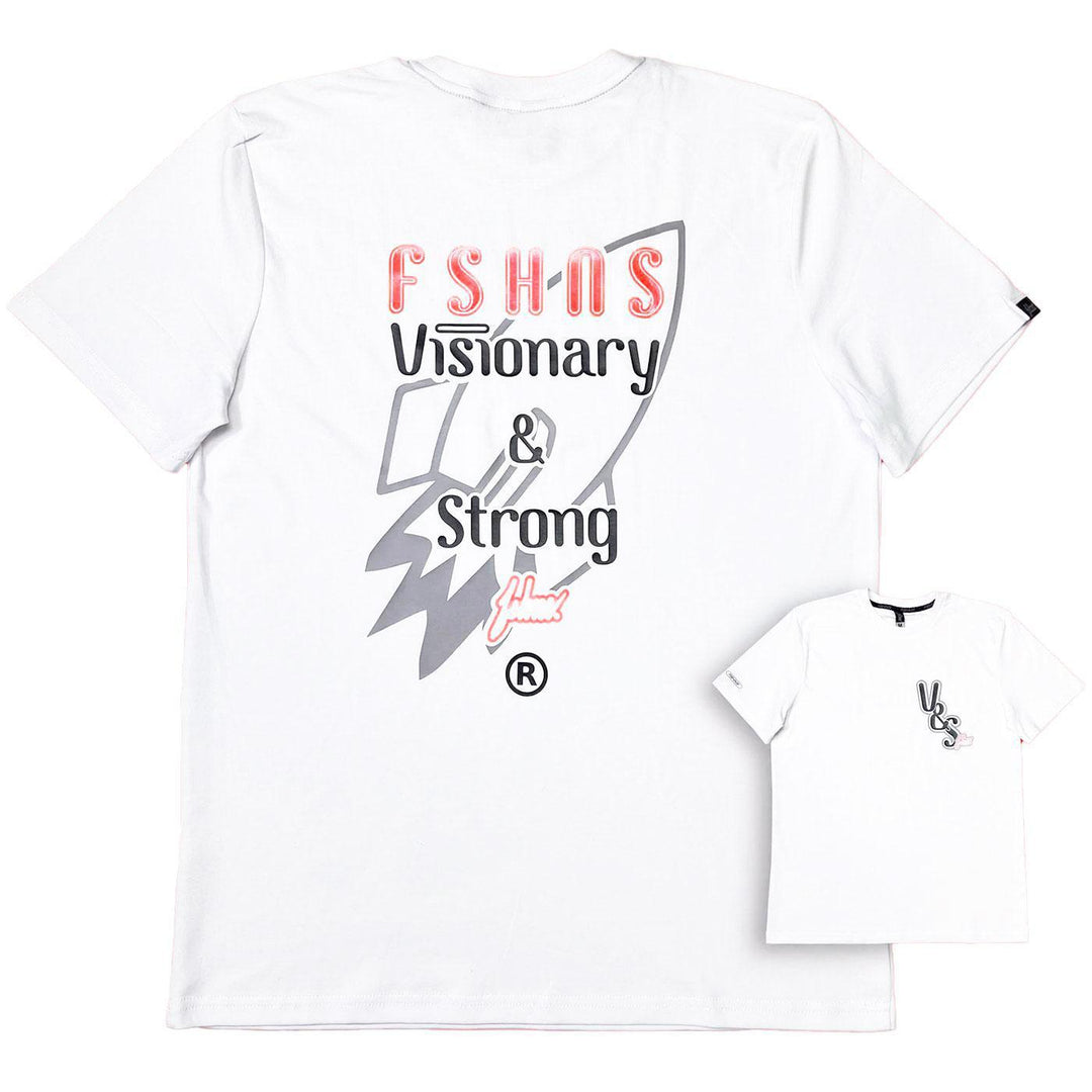 Visionary & Strong Tee (White/Red) | FSHNS Brand