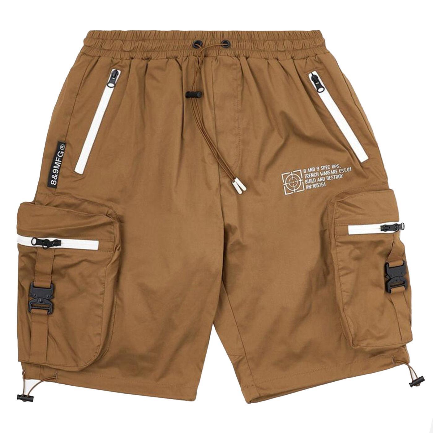 Combat Nylon Shorts (Brown) | 8&9 Clothing Co. – Urban Street Wear