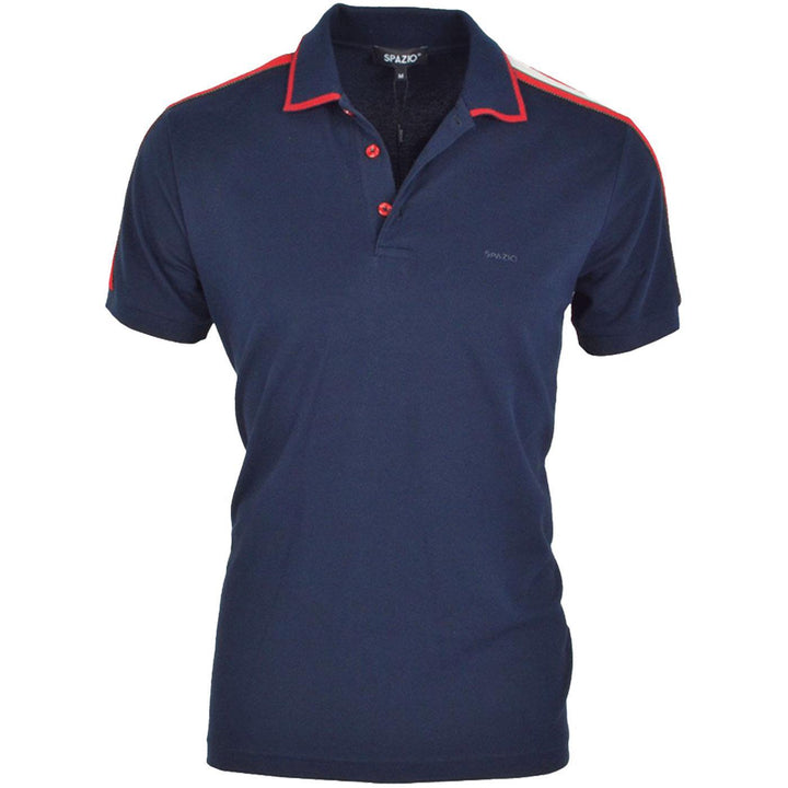 Luxe Stripe Polo (Navy/Red)