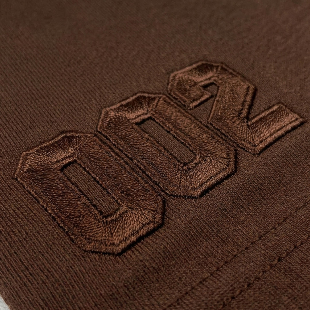Embroidered M Oversize Tee (Brown)