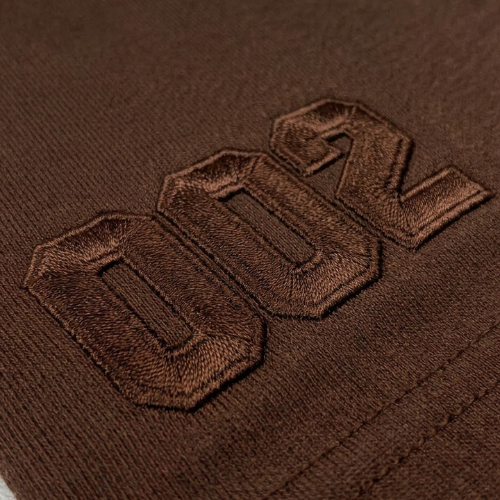 Embroidered M Oversize Tee (Brown)