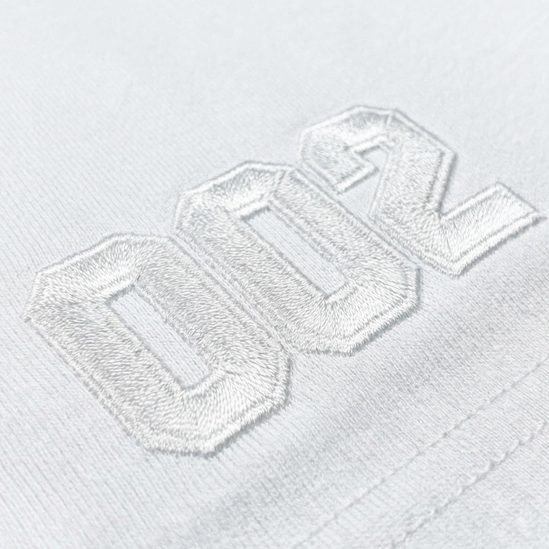 Embroidered M Oversize Tee (White)