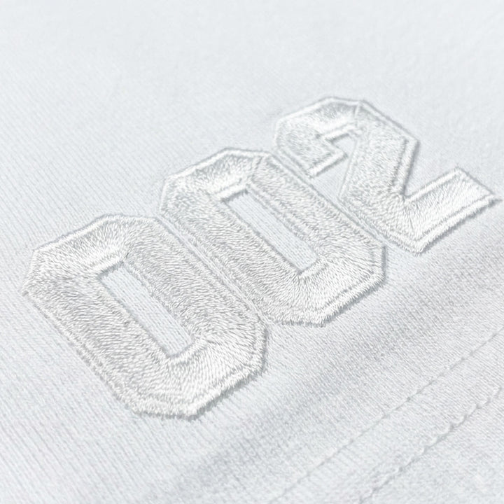 Embroidered M Oversize Tee (White)