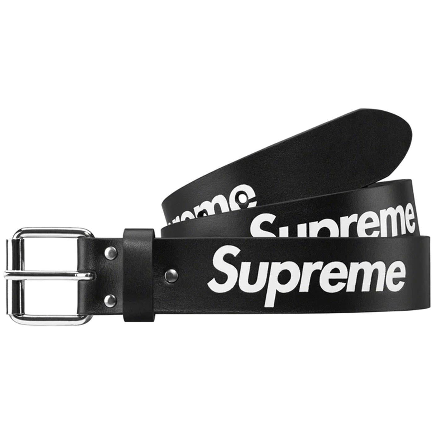 Supreme Repeat Leather Belt (Black)