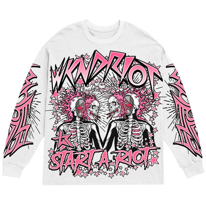 Mind Blown Long Sleeve Tee (White)