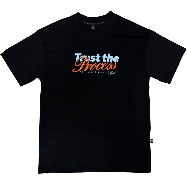 Trust The Process Oversize Tee (Black/Baby Blue)