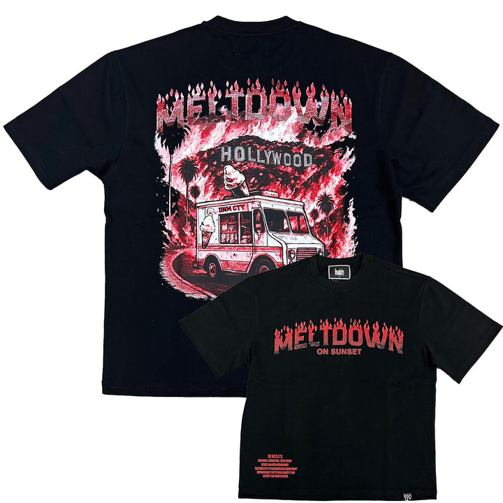 Meltdown Rhinestone Tee (Black)