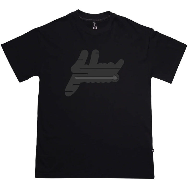 Oversize Big Logo Laser Gun Tee (Black/Black)