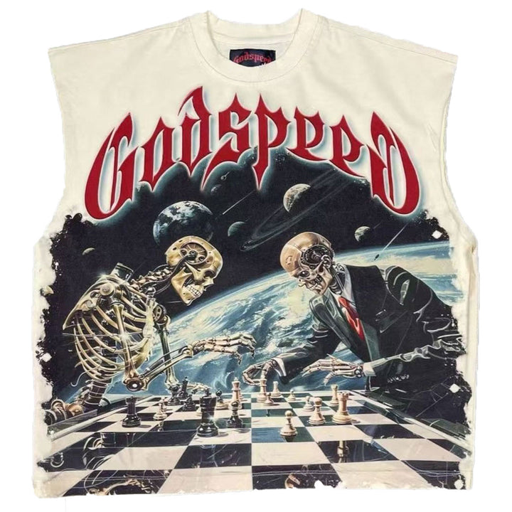 Checkmate Sleeveless Tee (Bone)