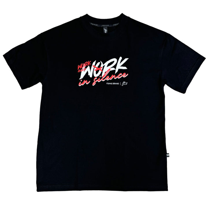 Work In Silence Oversize Tee (Black/Red)