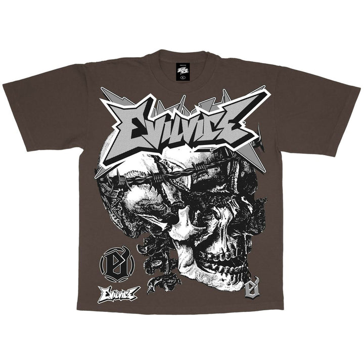 Barbed Skull S/S Tee (Brown)