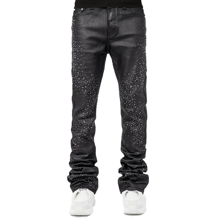 All Black Starry Sky Waxed Denim