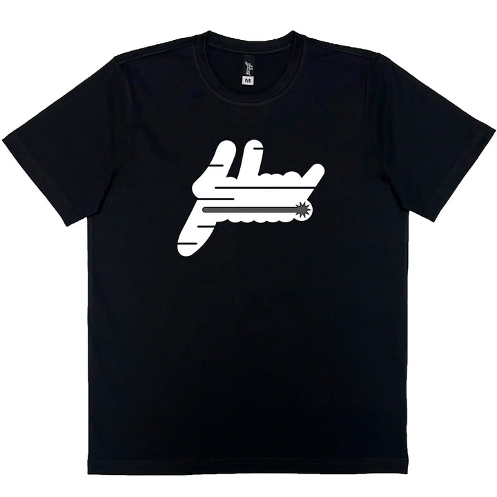 Big Logo Laser Gun Premium Tee (Black/White/Glitter)