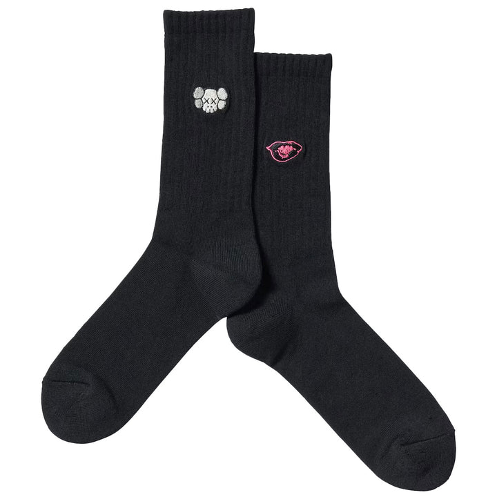 KAWS + Warhol Socks (Black/Pink)