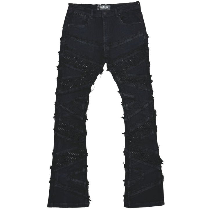 Premium Flared Embellished Denim / Stones