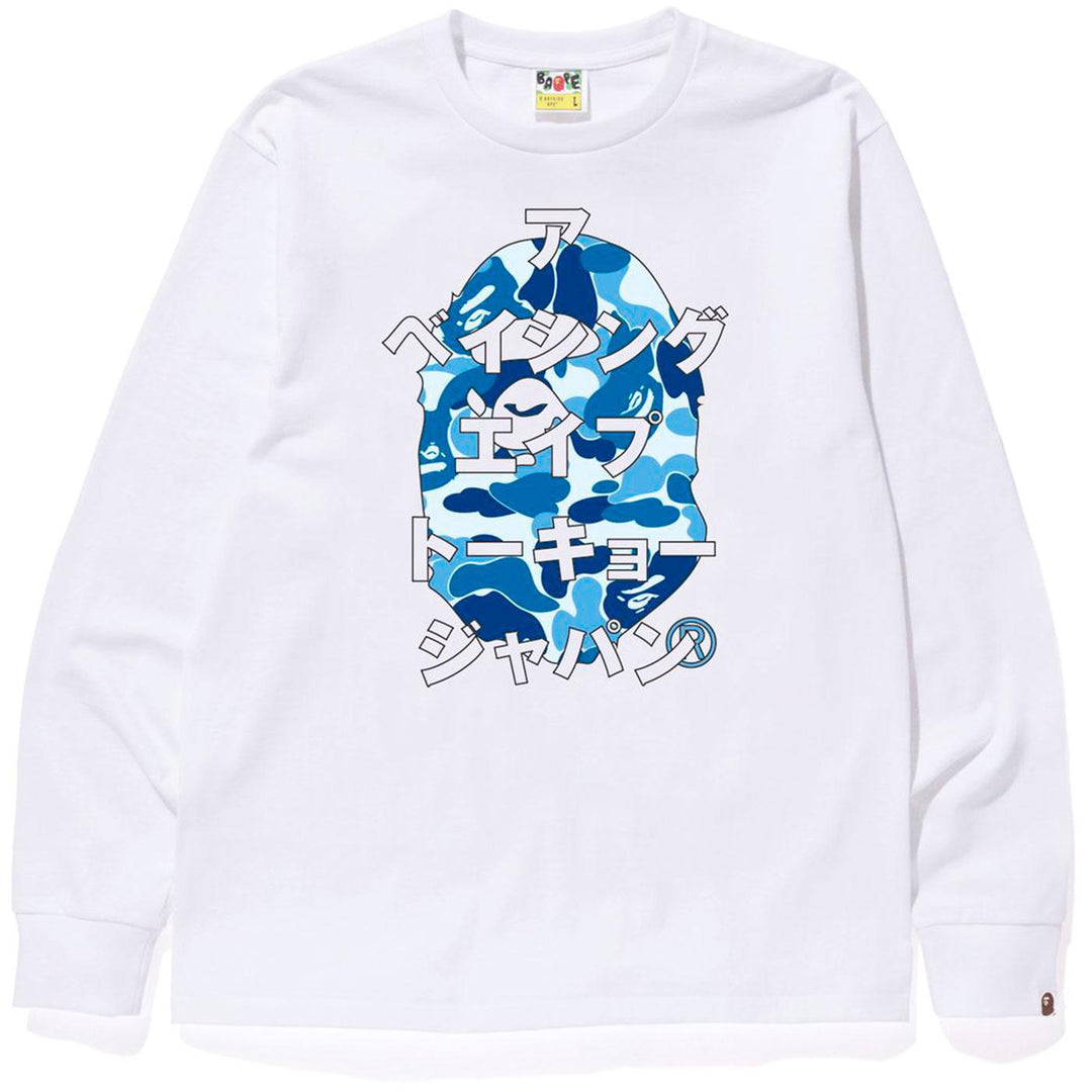 ABC Camo Japanese Letters L/S Tee (White)