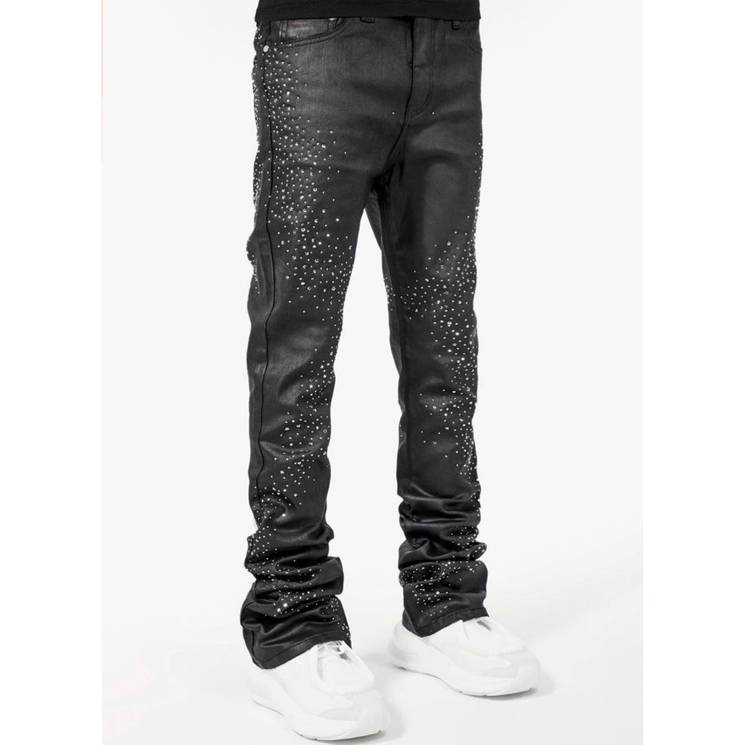 All Black Starry Sky Waxed Denim