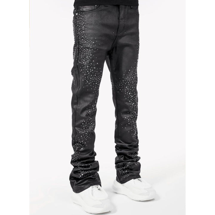 All Black Starry Sky Waxed Denim