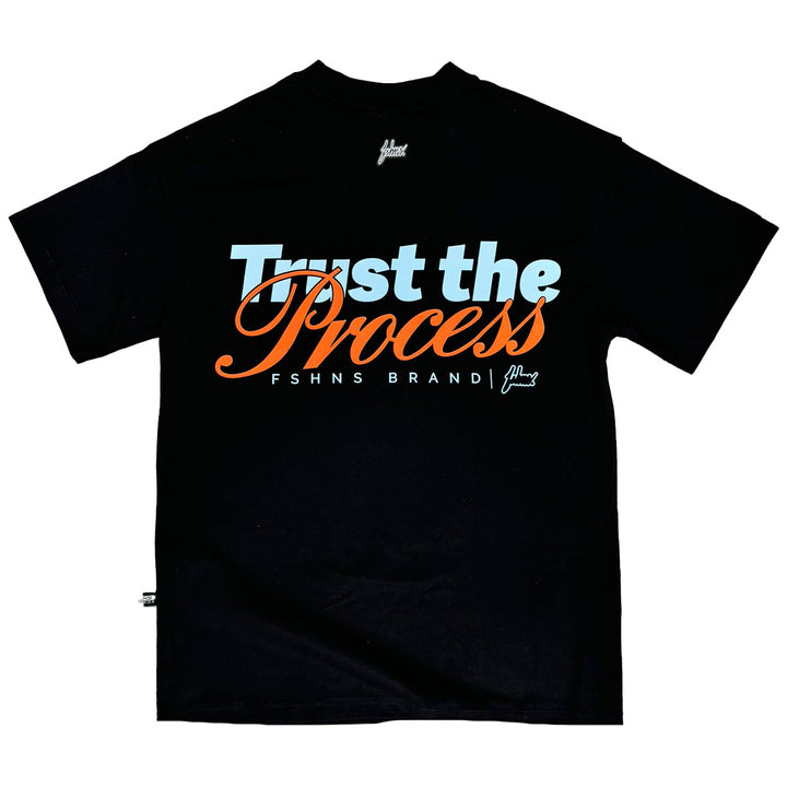 Trust The Process Oversize Tee (Black/Baby Blue)