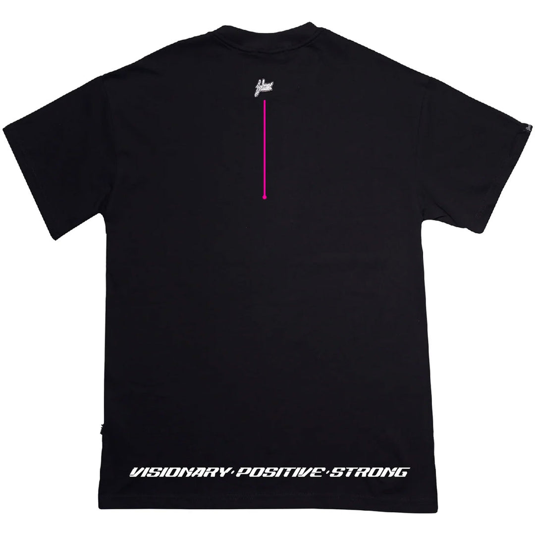 Oversize Big Logo Laser Gun Tee (Black/Fuchsia)