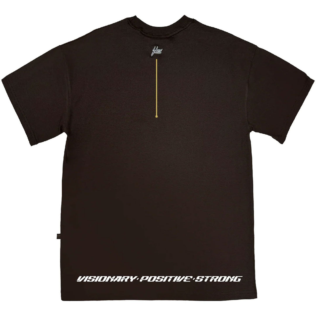 Oversize Silicon Letter Laser Gun Tee (Brown/Gold)