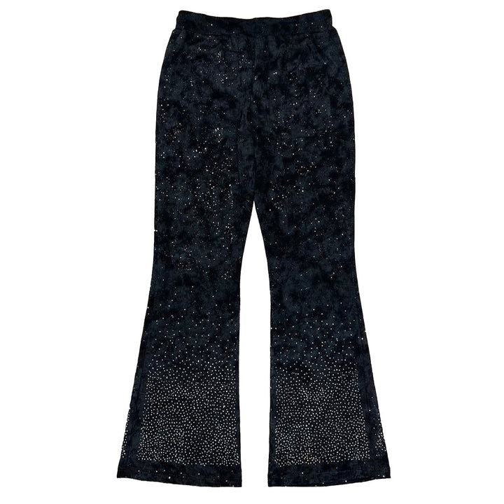 Stone Rivet Stacked Pants (Black)