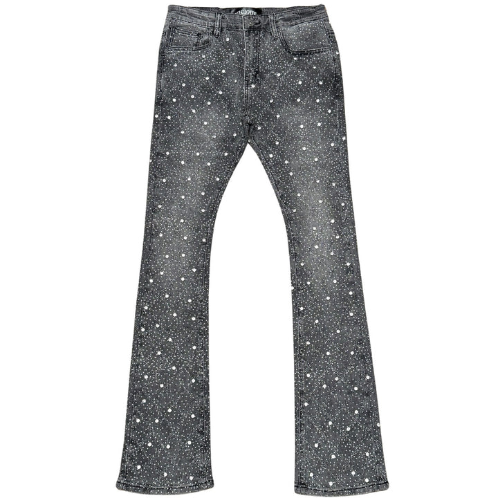Embellish Rhinestone Flare Denim