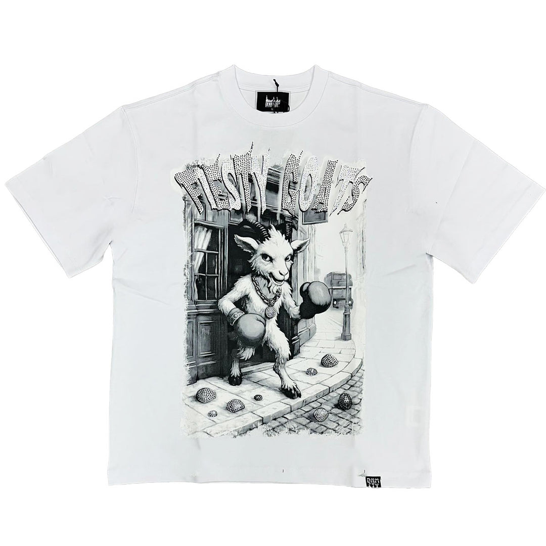 Fiesty Rhinestone Tee (White)