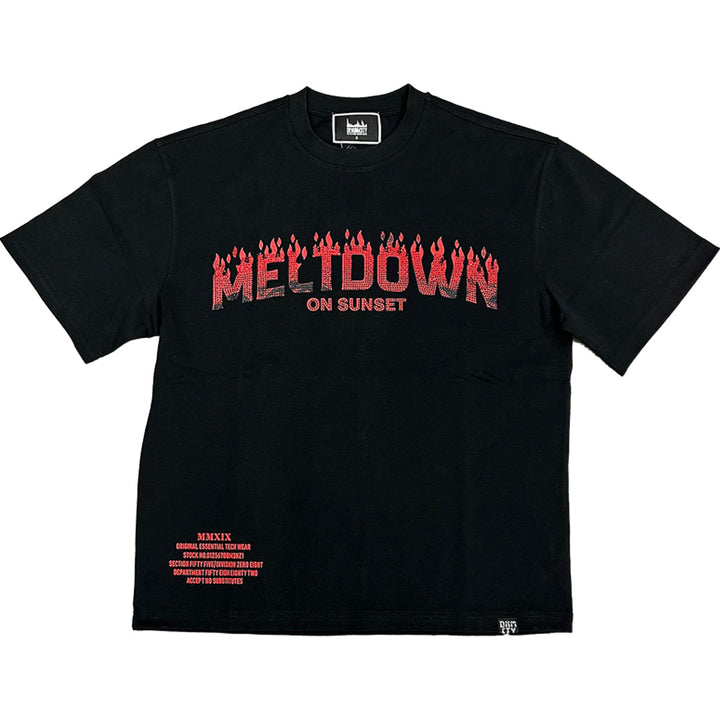Meltdown Rhinestone Tee (Black)