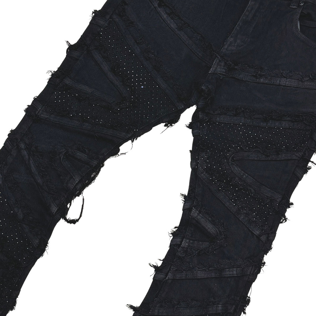Premium Flared Embellished Denim / Stones