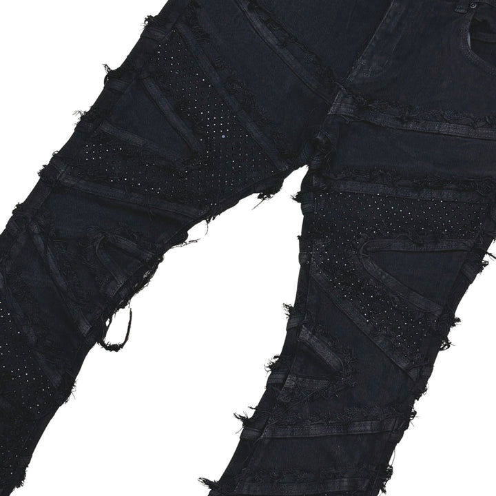 Premium Flared Embellished Denim / Stones