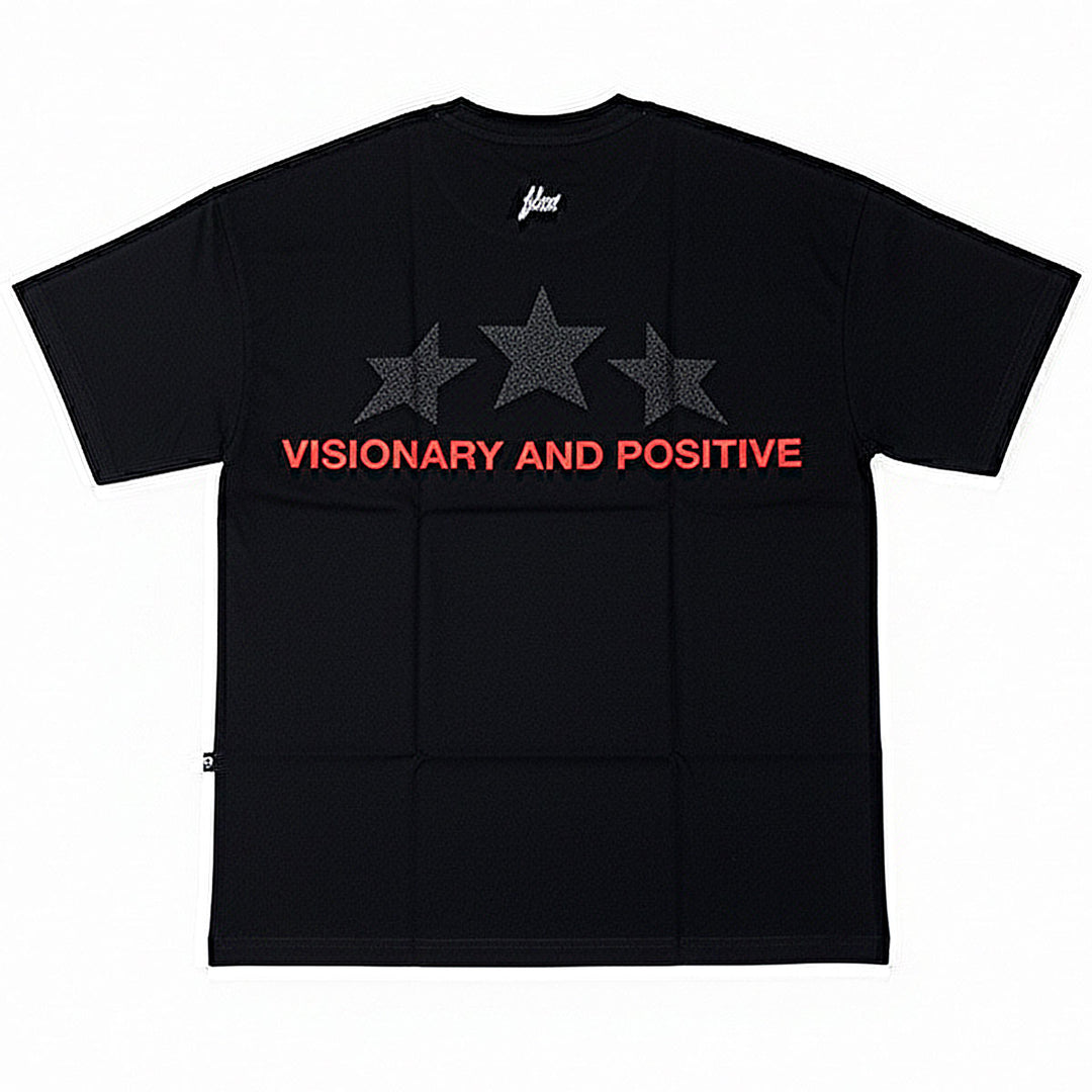 3 Star Oversize Tee (Black / Red)