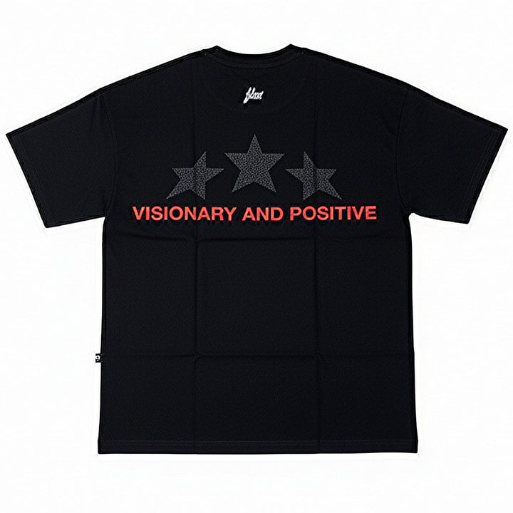 3 Star Oversize Tee (Black / Red)