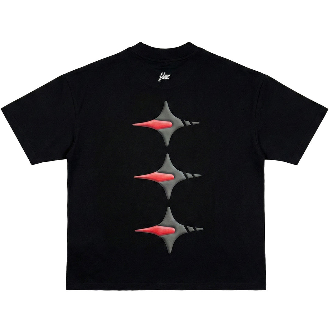 3 Star Tee (Black / Red)