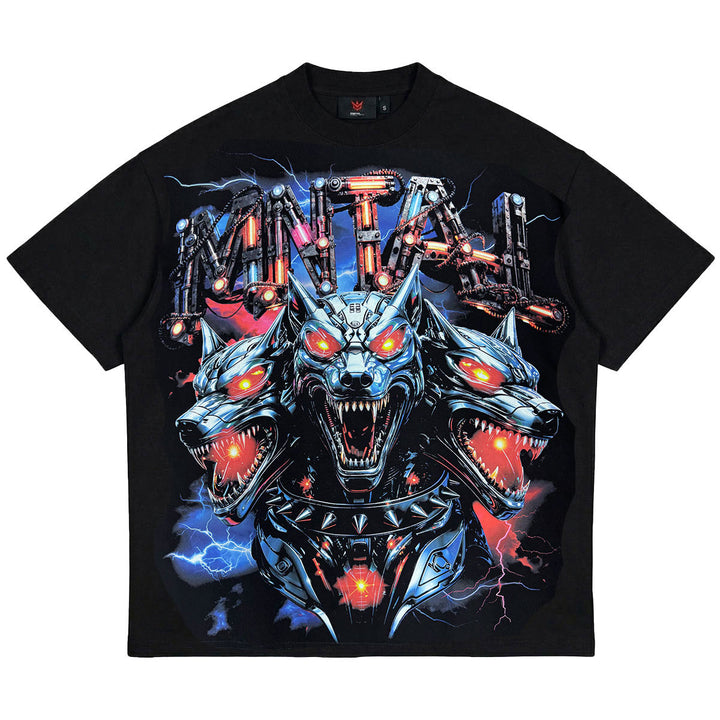 Cyborg Wolf Oversize Tee (Black)