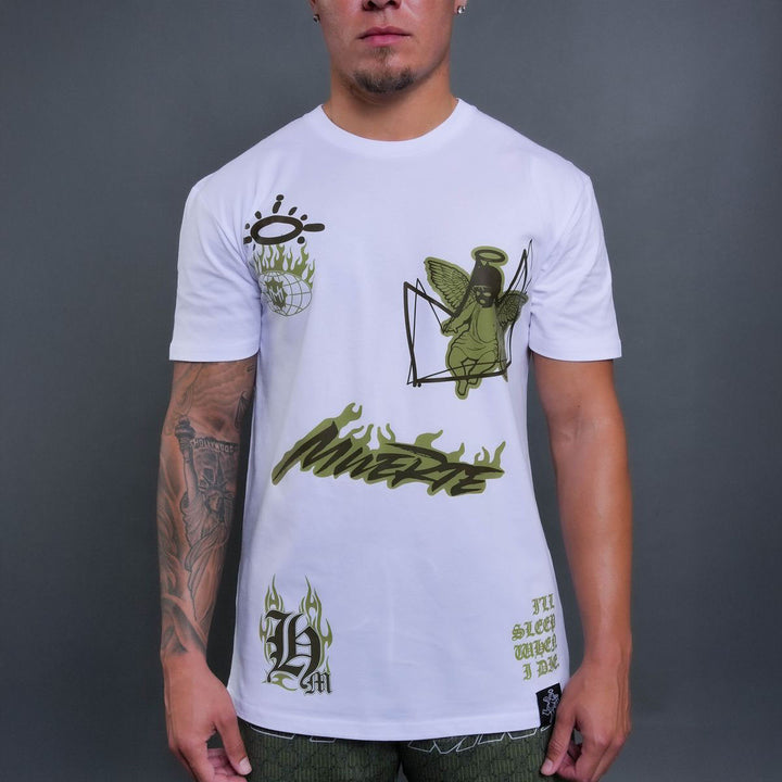 Heavy Camo Mask Tee (White)