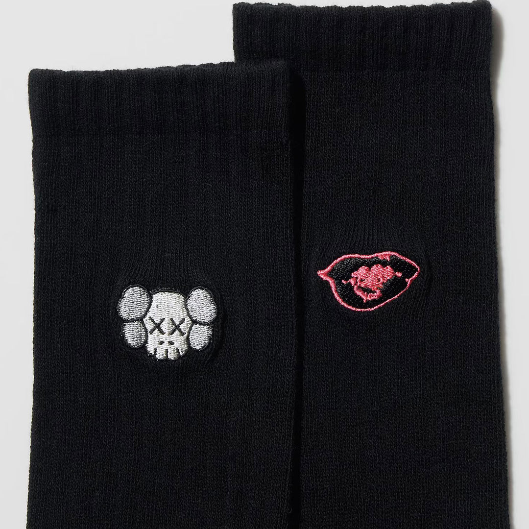 KAWS + Warhol Socks (Black/Pink)