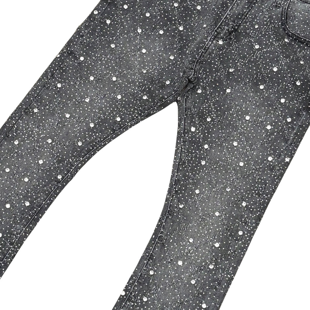 Embellish Rhinestone Flare Denim