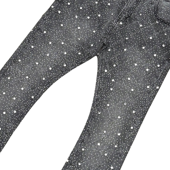 Embellish Rhinestone Flare Denim