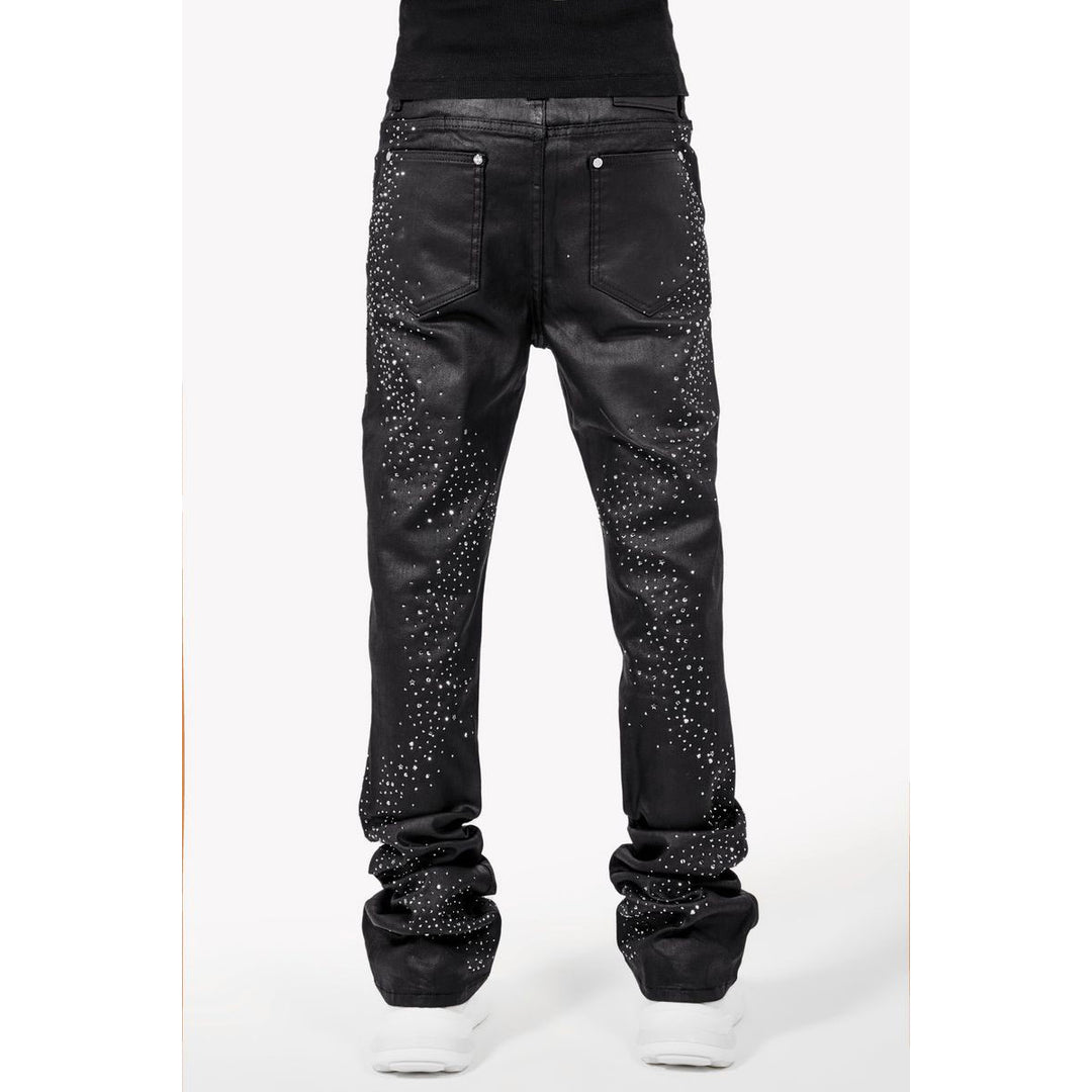 All Black Starry Sky Waxed Denim