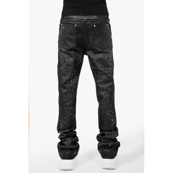 All Black Starry Sky Waxed Denim
