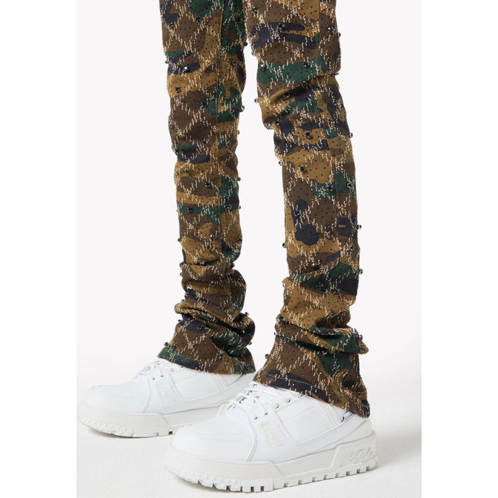 Camo Embellished Denim Pant